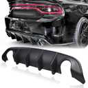 Rear Diffuser Lower Bumper Lip Fit for 2015-2024 Dodge Charger SRT Non-Widebody Models Rear Diffuser Side Skirt Splitter Spoiler Wing Body Kits Air Dam Charger Accessories (Matte Black)