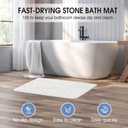 Veeloim Stone Bath Mat Diatomaceous Earth Shower Mat Non-Slip Super Absorbent Diatomite Stone Mats for Bathroom Floor/Kitchen Counter Quick Drying Natural Easy to Clean(23.6''15.4" White)