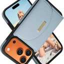 Keallce Wallet Case for iPhone 17 Pro 6.3'', Flip Case with RFID Blocking Card Holder Slots Kickstand, PU Leather Protective Folio Cover for Women, Blue