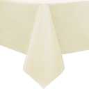 sancua 100% Waterproof Rectangle PVC Tablecloth - 54 x 108 Inch - Oil Proof Spill Proof Vinyl Table Cloth, Wipe Clean Table Cover for Dining Table, Buffet Parties and Camping, Beige