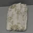 StangH Sage Green Linen Curtains for Living Room, Semi Sheer Floral Curtains 84 inch Length Farmhouse Flower Patterned Printed Drapes for Bedroom Sliding Door, W52 x L84, 2 Panels