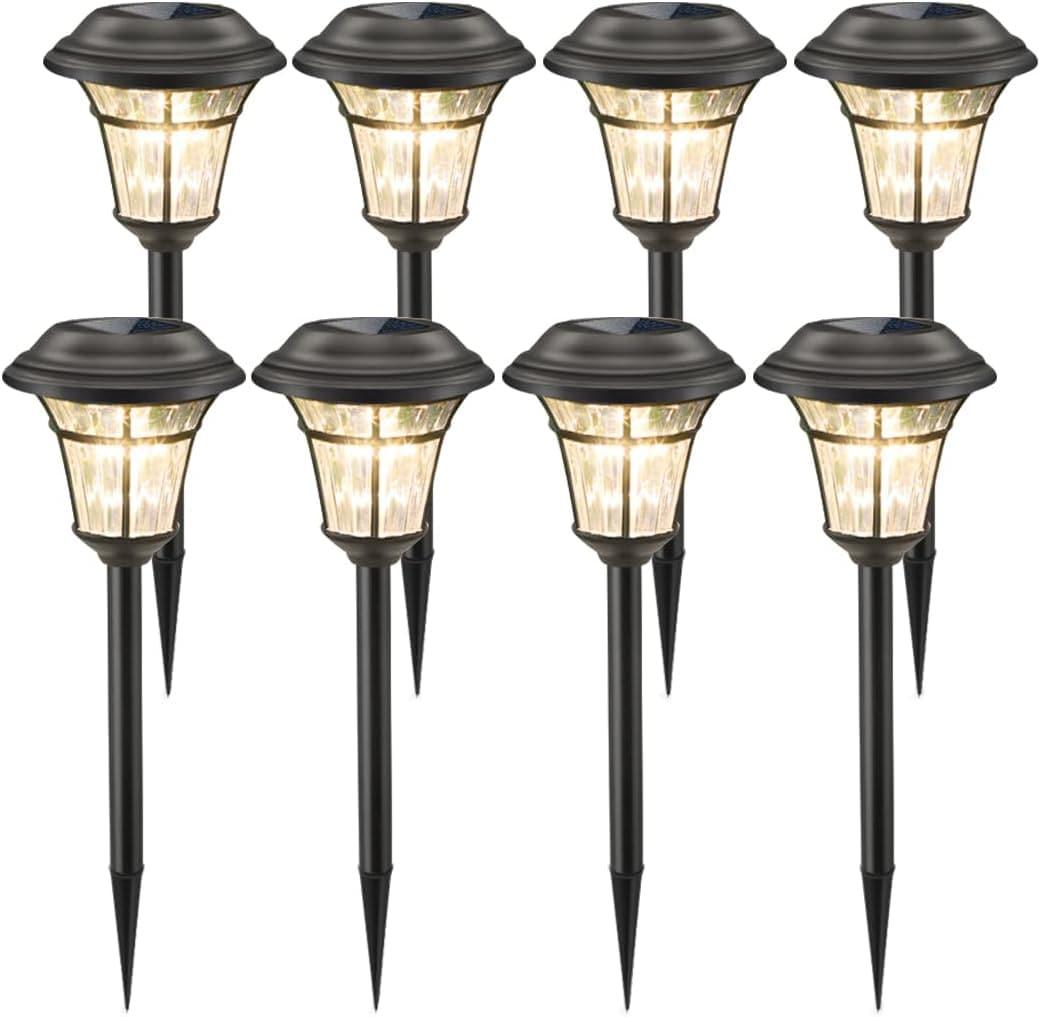 MAGGIFT 8 Pack Outdoor Solar Lights - Waterproof, Solar Pathway & Garden Lights for Yard & Patio, Solar Powered for Driveway