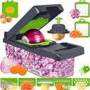 Vegetable Chopper, Multi-Functional 14 in 1 Food Chopper With 3 Blades and 5 Blades for Cutting Onions, Carrots, Tomatoes, Fruits