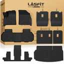 LASFIT Floor Mats & Cargo Liner with Backrest for Chevy Traverse 2024-2026 | GMC Acadia 2024-2026 (Only 7 Seats) & Buick Enclave 2025-2026, All Weather TPE Custom Fit Floor Liners