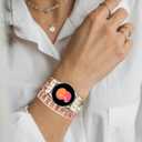 Boho Beaded Handmade Braided Bracelet Band Women 20mm Compatible for Samsung Galaxy Watch 7/6/5/4/Active 2/4 Classic/6 Classic/5 Pro/FE 40mm 42mm 43mm 44mm 45mm 46mm 47mm