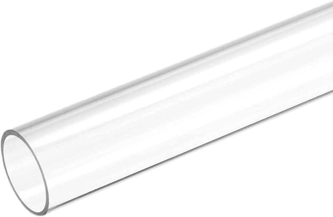 MECCANIXITY Plastic Pipe Rigid Polycarbonate Round Tube Clear 0.86"(22mm) ID 1"(25mm) OD 17" (425mm) High Impact for Lighting, Models, Water Plumbing
