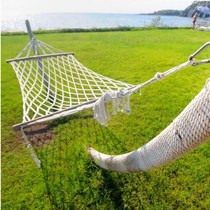 Milisten Stick Hammock Bed Safe Outdoor Swing for Adults Beige Cotton Camping Hanging Bed Dirt Resistant Comfortable Garden Balcony Lounge