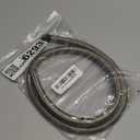 X AUTOHAUX Car Stainless Steel Braided Mesh Hose 3.3ft 3/8" AN6 Fuel Hose Oil Gas Line Silver Tone