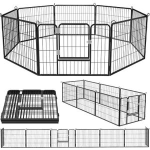 OFIKA Heavy Duty Metal Dog Playpen for Medium/Small Animals, 8 Panels 24Height x 27" Width, Dog Fence Exercise Pen with Doors, Pet Puppy Outdoor Playpen Pen for Outdoor, Indoor, RV, Camping, Yard OFIKA Heavy Duty Metal Dog Playpen for Medium/Small Animals, 8 Panels 24Height x 27" Width, Dog Fence Exercise Pen with Doors, Pet Puppy Outdoor Playpen Pen for Outdoor, Indoor, RV, Camping, Yard