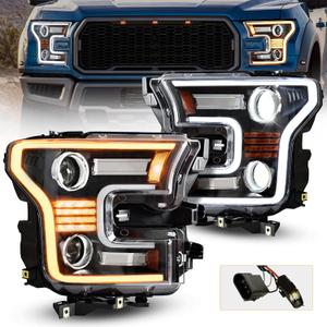 Full LED Headlights for F150 15-17, DOT Approved LED Headlights Assembly with Switchback DRL Dynamic Animation Sequential Turn Signal for Ford F-150 2015-2017 (2PCS)