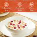 Sweese 28 oz Large White Porcelain Bowls - Set of 6 Salad, Pasta, Soup & Serving Bowls, Big Ceramic Dinner Bowls