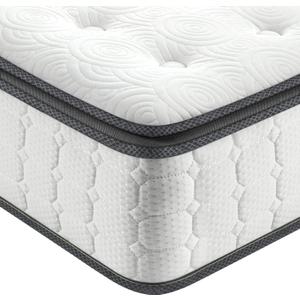 Vesgantti Queen Mattresses, 10 Inch Hybrid Pillow Top Queen Size Mattress in a Box, Memory Foam Pocket Coils Innerspring Mattresses, Fiberglass Free, Pressure Relief, Medium Firm Plush Feel