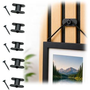 Adjustable Picture Hook for Acoustic Panels, No Drill Slat Wall Hooks, Black Acoustic Wall Panel Accessories for Vertical Wood Slat Panels Art Hanging