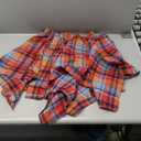 Women's Plaid Skorts Skirts - High Waisted Tie Front Pleated Summer Asymmetrical Skirt with Shorts (Medium)