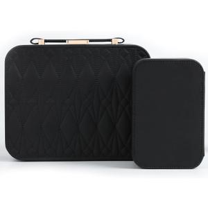 Portable Jewelry Box, Large Travel Jewelry Case Organizer (Black)