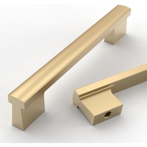 Asidrama 10 Pack 5 Inch(128mm) Champagne Bronze Cabinet Pulls Kitchen Cabinet Handles Champagne Cabinet Pulls Cabinet Hardware for Cupboard Drawer