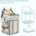 Maliton Hanging Diaper Caddy Organizer - Diaper Stacker for Changing Table, Crib, Playard or Wall & Nursery Organization Baby Shower Gifts for Newborn (Gray Cloud)