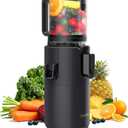 Juicer Machines, 5.3" Large Feed Chute Cold Press Juicer with Double Press Technology, 400W Motor, High Juice Yield, Easy to Clean, Masticating Juicer for Whole Vegetables & Fruits, Black