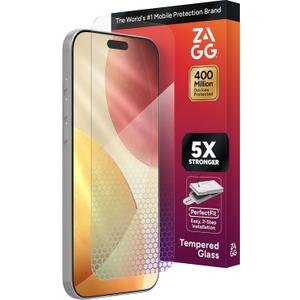 ZAGG Glass Elite Screen Protector for iPhone 17 Pro Max - 5X Stronger Tempered Glass, ClearPrint Technology for Smudge Free Clarity, Smooth Feel, Full Coverage, InvisibleShield, Easy Two-Step Installation