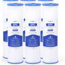 Whole House 50 Micron 10" x 2.5" Pleated Sediment Well Water Filter Cartridge Replacement for W50PE, SPC-25-1050, ECP50-10, R50, FM-50-975, WHKF-WHPL, WPC50-975 & Cold Plunge Water Chiller (Pack of 4)