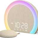 ANJANK Extra Loud Alarm Clock with Wireless Bed Shaker, Vibrating Dual Alarm with Light Wake Up for Heavy Sleepers & Hearing Impaired, 9-Color Night Light, 8 Sounds, 0-100% Dimmer, USB Charger