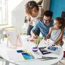 LEYEMO Acrylic Paint Set for Kids, Art Supplies Painting Kit with18 Acrylic Paints, 5 Canvas, 8 Paint Brushes, Easel, Palette ETE, Paint Set Gifts for Adults & Artist