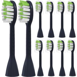 Toothbrush Replacement Heads Compatible with Philips One Series Sonicare Battery Toothbrush HY1100/04 BD1002/AZ, 10 Pack Replacement Heads, Soft Bristles, NavyBlue