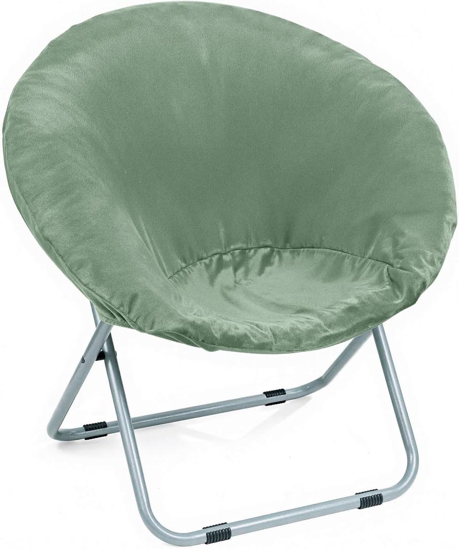 Velvet Stretch Saucer Chair Cover, (Only A Cover) Soft Round Moon Chair Cover for Adults and Kids, Removable Saucer Chair Cushion Covers for Indoor & Outdoor, 32 Inches x 31 Inches x 18 Inches