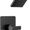 Delta Velum 14 Series Shower Faucet Set, Matte Black Shower Head and Handle Set, Valve Trim Kit, Matte Black T14237-BL (Valve Not Included)