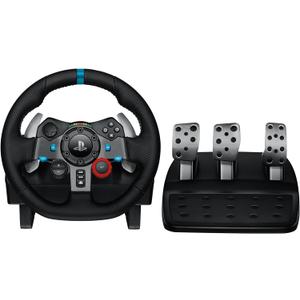 Logitech G29 Driving Force Racing Wheel and Floor Pedals, Real Force Feedback, Stainless Steel Paddle Shifters, Leather Steering Wheel Cover for PS5, PS4, PC, Mac - Black