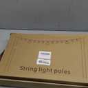 AILBTON 10Ft String Light Poles 4 Pack,Light Poles for Outside Lights,Outdoor with Fence Brackets Hanging Lights,Metal Stand Deck Patio Backyard