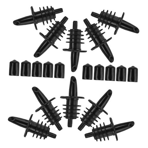 ULTECHNOVO 36pcs Multi-purpose Plastic Oil Pourer Reusable Dispenser Spouts for Wine Vinegar Oil Sauce Bottles Black