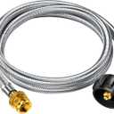 5ft Propane Hose Adapter 1lb to 20lb Converter for 5 lb to 40 lb Tanks, Anti-bite LP Tank Gas Hose for Weber Q Travel Grill/17&22Blackstone Griddle/Coleman Camping Stove/Mr Buddy Heater (5ft Updated)