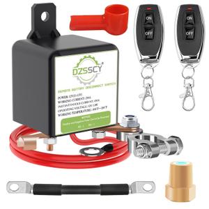 Remote Battery Disconnect Switch 12v, 250A, Battery Cut Off Switch Anti-Theft, Prevent Battery Drain, Remote Battery Kill Switch for Car, Disconnect Negative Car Kill Switch Anti-Theft, Truck (250A with Long Negative Wire)
