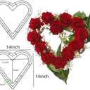 3pcs Metal Wire Wreath Frame Form Hanger with Green Flexible Paddle Wire for Crafts,Christmas Wreaths Tree,Garland,Valentine's Greeting Party Decor,New Year and Seasonal Holidays Decor (Green, 14inch)