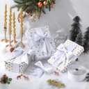 Yungyan Velvet Ribbons with Gold Edge Felt Ribbon Gift Bow Wrapping Ribbon for Handmade, Home Decor, Gift Wrapping, Wreath DIY Crafts, Christmas Tree (2.5 Inch X 35 Yards,White)