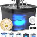 Veken Innovation Award Winner 95oz/2.8L Pet Fountain, Automatic Cat Water Fountain Dog Water Dispenser with Replacement Filters for Cats, Dogs, Multiple Pets (Space Black, Plastic)