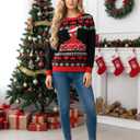 Disney Stitch Christmas Family Matching Snow Sweater Funny Holiday Long Sleeve Crew Neck Pullover Tops Festival Party Sets (Medium, Black Spiderman)