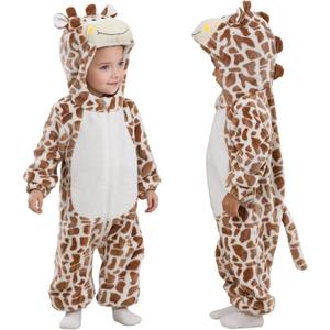 TONWHAR Infant Toddler Kid Halloween Giraffe Cosplay Costume Baby Animal Outfit Snowsuit (12-18 Months, Coffee)