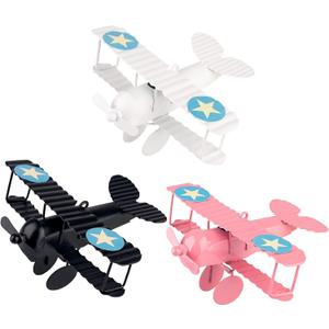Airplane Cake Topper, Airplane Birthday Party Supplies, Christmas Tree Decorations,Aviones, Pack of 3 (White-Black-Pink)