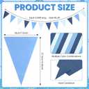 5 Pcs Blue Pennant Banner Flags 49ft Solid String Triangle Flags Party Supplies Pennant Garland Triangle Banner Hanging DIY Bunting Flag for Wedding Baby Shower BBQ Birthday Party