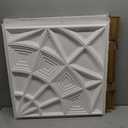 STICKGOO 3D Ceiling Tiles 24"x24", Modern Geometric Textured PVC Panels, Waterproof & Recyclable Drop or Glue-Up Decorative Ceiling Tiles for Home & Commercial Use (12 Pack, White)