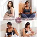 Momcozy Pumping Bra Hands Free | Seamless Nursing Bras for Pumping | Breast Pump Bra with Fixed Padding, Wireless