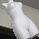 SSWBasics Female Mannequin Torso - Fits Womens Sizes 5-10 - Molded, Shatterproof & White, 34.75"H