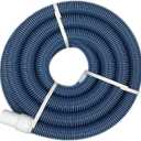 30 Foot Heavy Duty In Ground Pool Vacuum Hose, 1.5" Swivel Cuff, Blue, Polyethylene (PE) Material, 1.5" x 30 Ft, Strong, Durable, Corrosion-Resistant, Above Ground and Inground Pools