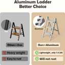 Taranta 3 Step Stool Foldable,Aluminum Step Ladder-Misty Gray