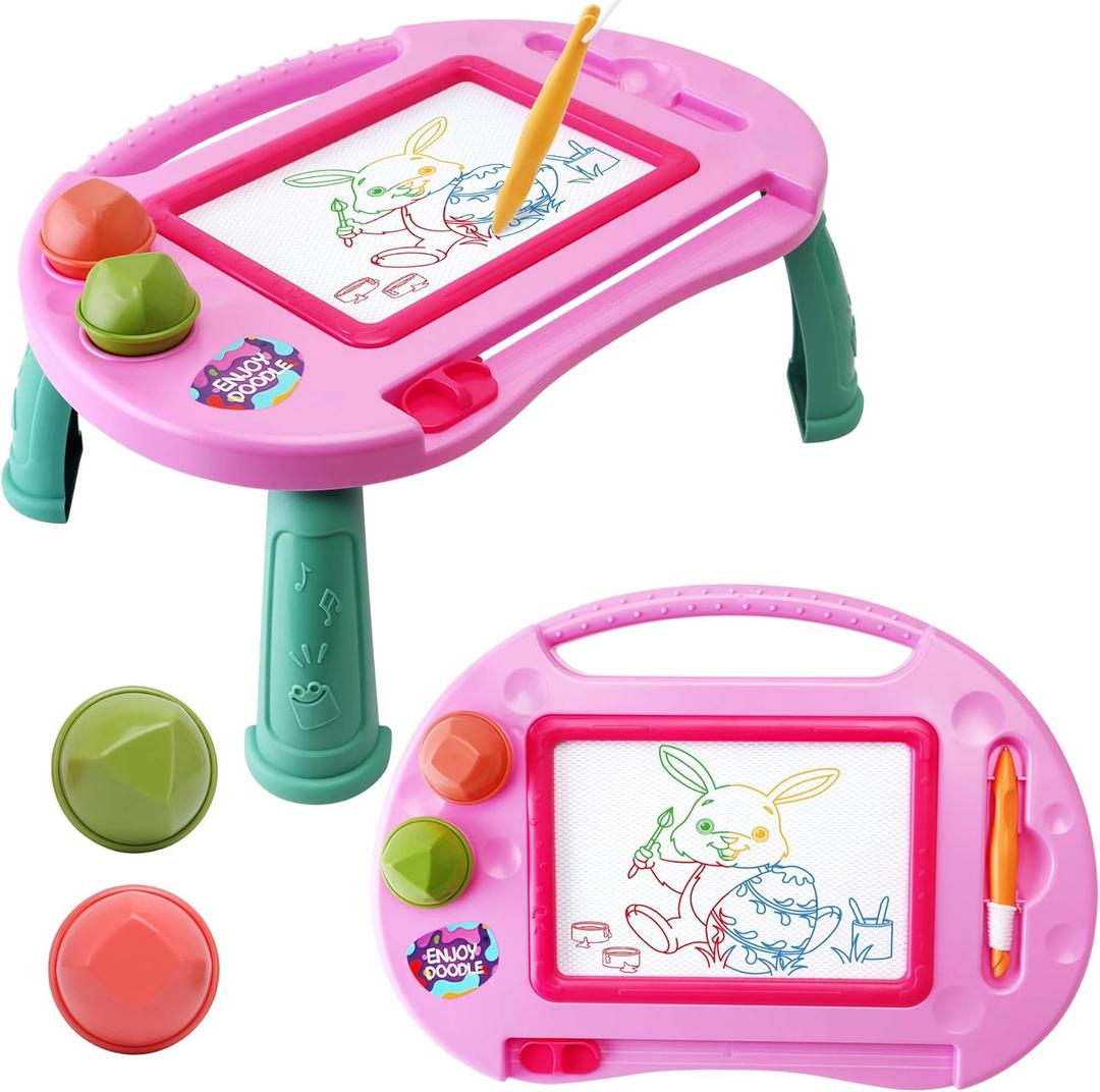 Toys for 1-2 Year Old Girls,Magnetic Drawing Board,Toddler Toys for Girls Age 2 3,Erasable Doodle Board for Kids,Learning Toy for Toddler 1 2 3,Gift for 1 2 Year Old Kids Christmas Birthday Easter (Pink)