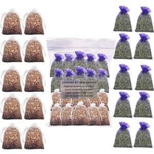 26 Combo Cedar Sachet and Lavender Sachets Home Fragrance. Long-Lasting Fresh Scent. Great for Drawers, Closets, Linens.