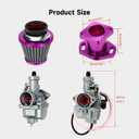 FVRITO VM22 26mm Carburetor Mini Bike Carb Kit for Predator 212 196cc 212cc Ghost 224cc 6.5HP Non Hemi Coleman CT200U CT200U-EX BT200X KT196 Go Kart Baja Warrior GX160 GX200 Upgrade Stage 1 Kit Purple