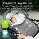 UPPAbaby Bassinet V3 - Compatible with Vista, Cruz, Ridge Strollers - Overnight Sleep Solution - Mattress, Sheet and Bug Shield Included - Julian (Dusty Blue Mélange)